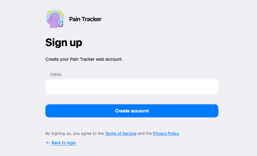 Web registration screenshot